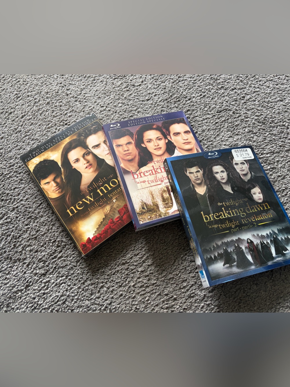 Twilight Saga DVD/Blu-ray 3 pack set